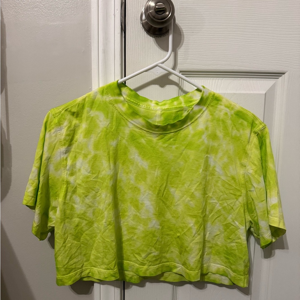 Lululemon Green Tie Dye Cropped Tee
